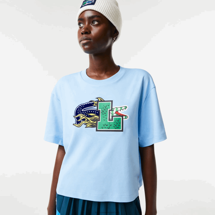 Lacoste oversized T-shirt van biologisch katoen 0828H2568 blauwe hbp vrouwen