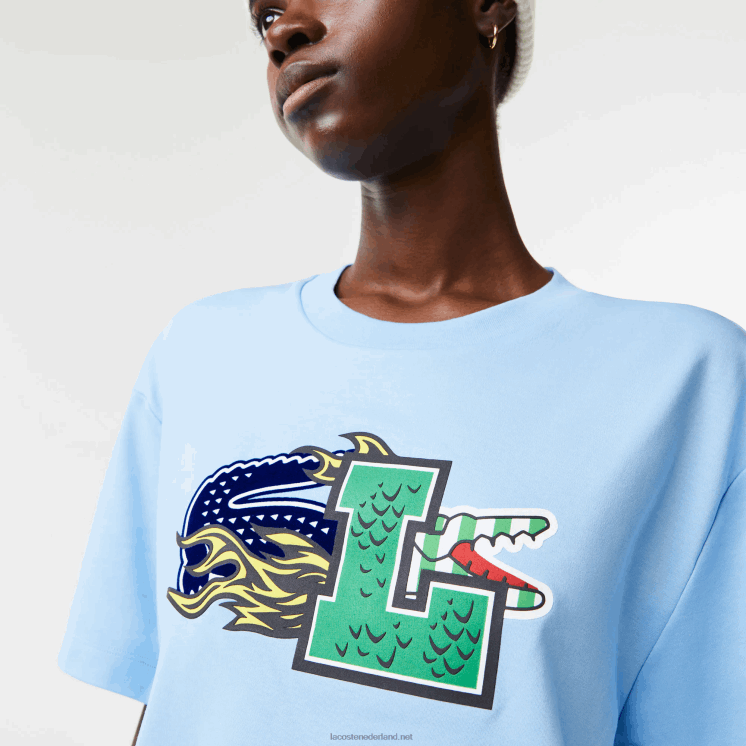 Lacoste oversized T-shirt van biologisch katoen 0828H2568 blauwe hbp vrouwen