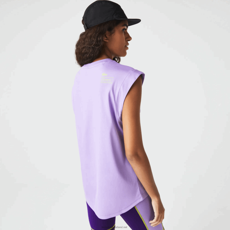 Lacoste sport losvallend coördinaat-T-shirt met merknaam 0828H2557 paarse gfu vrouwen