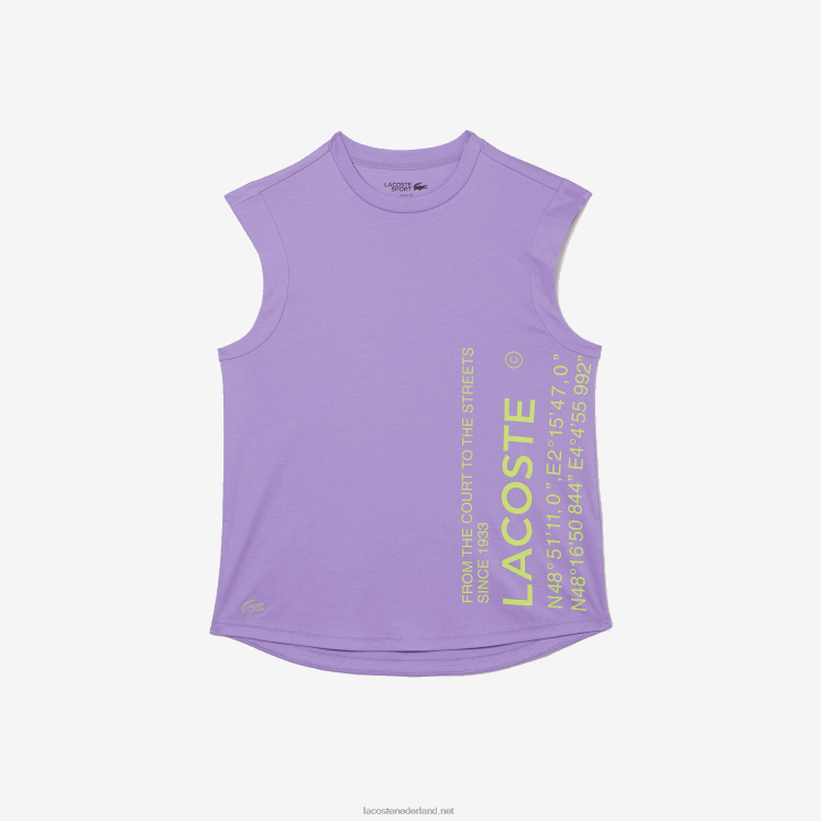 Lacoste sport losvallend coördinaat-T-shirt met merknaam 0828H2557 paarse gfu vrouwen
