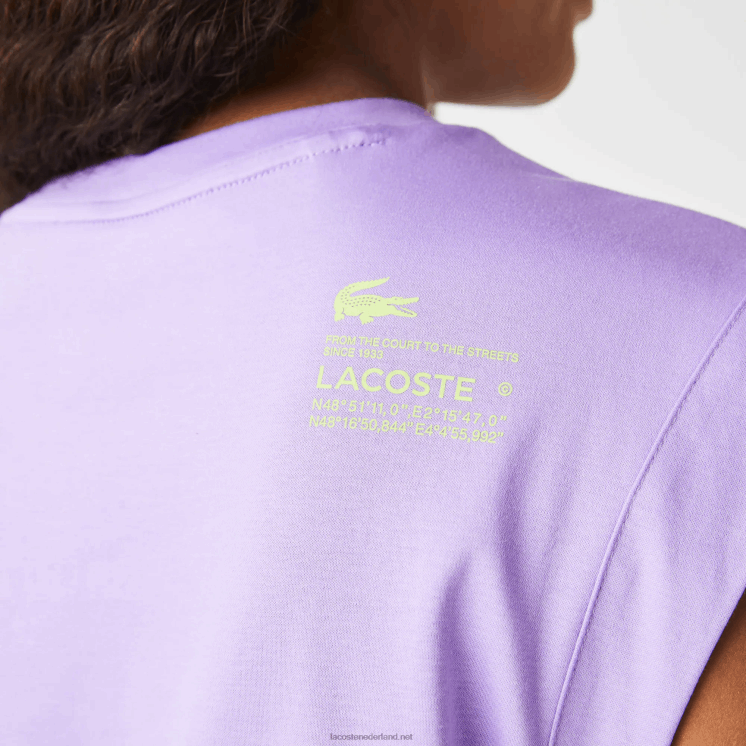 Lacoste sport losvallend coördinaat-T-shirt met merknaam 0828H2557 paarse gfu vrouwen