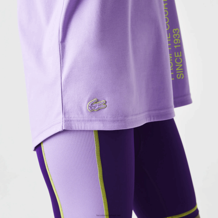 Lacoste sport losvallend coördinaat-T-shirt met merknaam 0828H2557 paarse gfu vrouwen