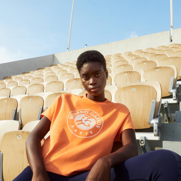 Lacoste sport roland garros losvallend t-shirt 0828H2604 oranje wit fnf vrouwen