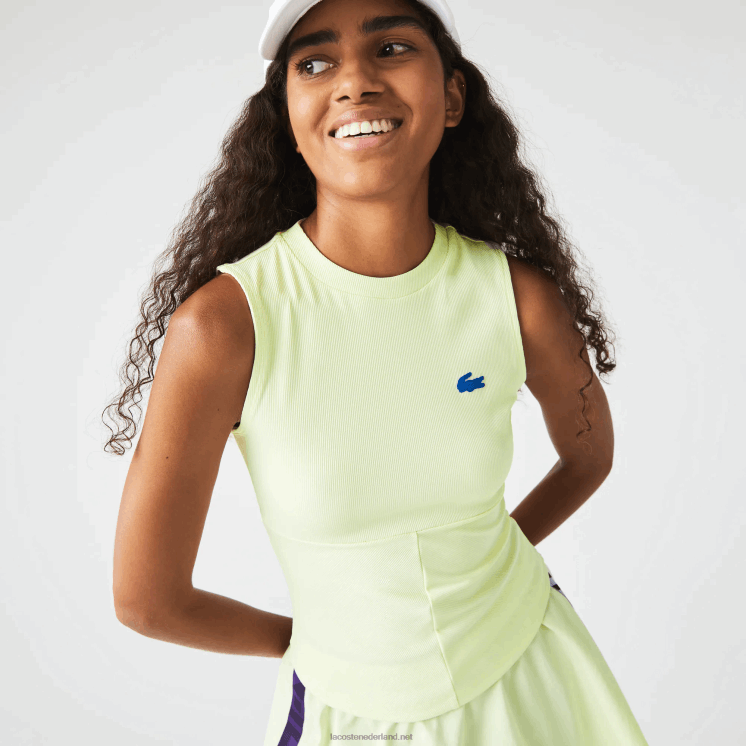 Lacoste sport strak tennis t-shirt 0828H2560 geel 6gd vrouwen
