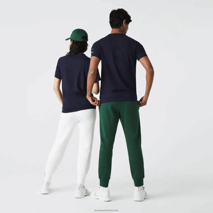 Lacoste sport x theo curin jersey t-shirt met grafische print 0828H944 marineblauw wit vll vrouwen