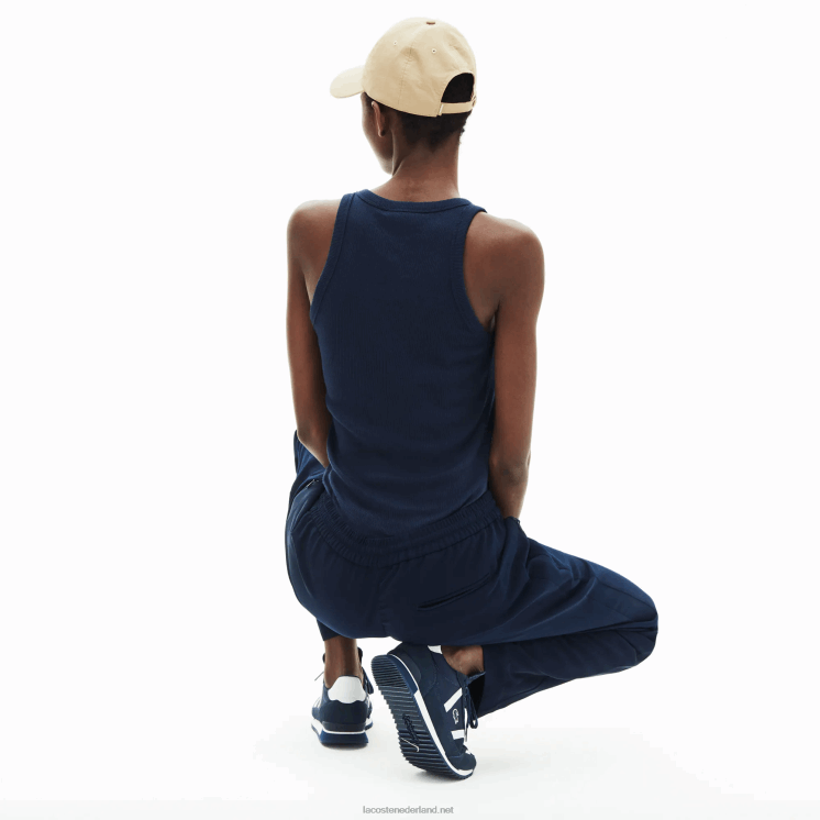 Lacoste mouwloze top met ronde hals 0828H2588 marineblauw 166 vrouwen