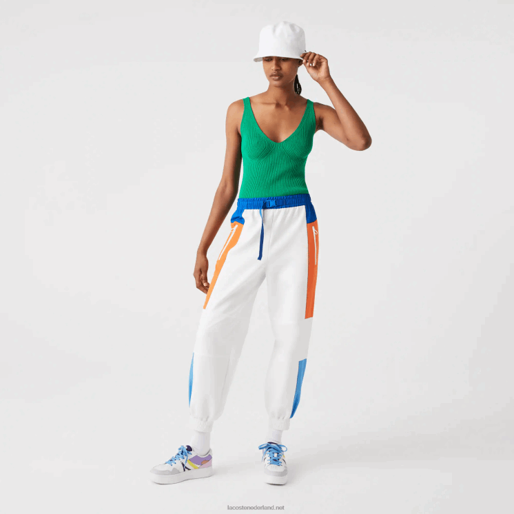 Lacoste naadloze geribbelde gebreide tanktop 0828H2647 groene lm vrouwen