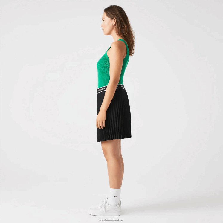 Lacoste naadloze geribbelde gebreide tanktop 0828H2647 groene lm vrouwen