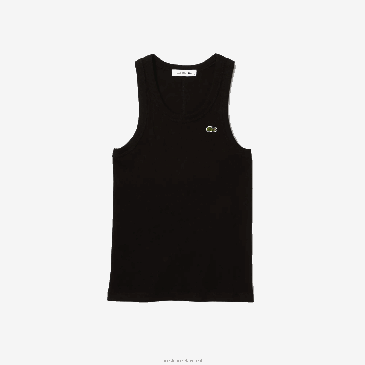 Lacoste slim fit tanktop van biologisch katoen 0828H2421 zwart 031 vrouwen