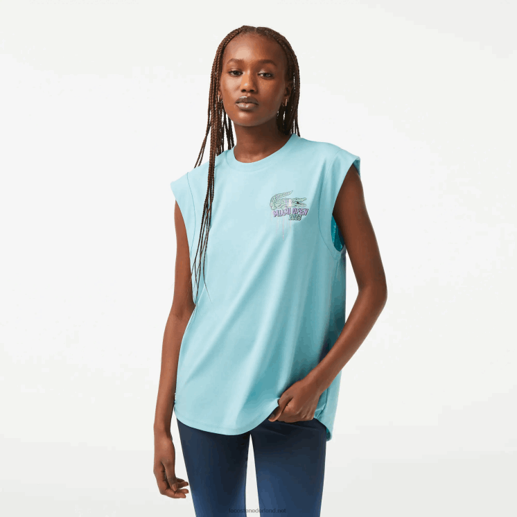 Lacoste sport miami open editie mouwloze top 0828H2411 munt bijv vrouwen