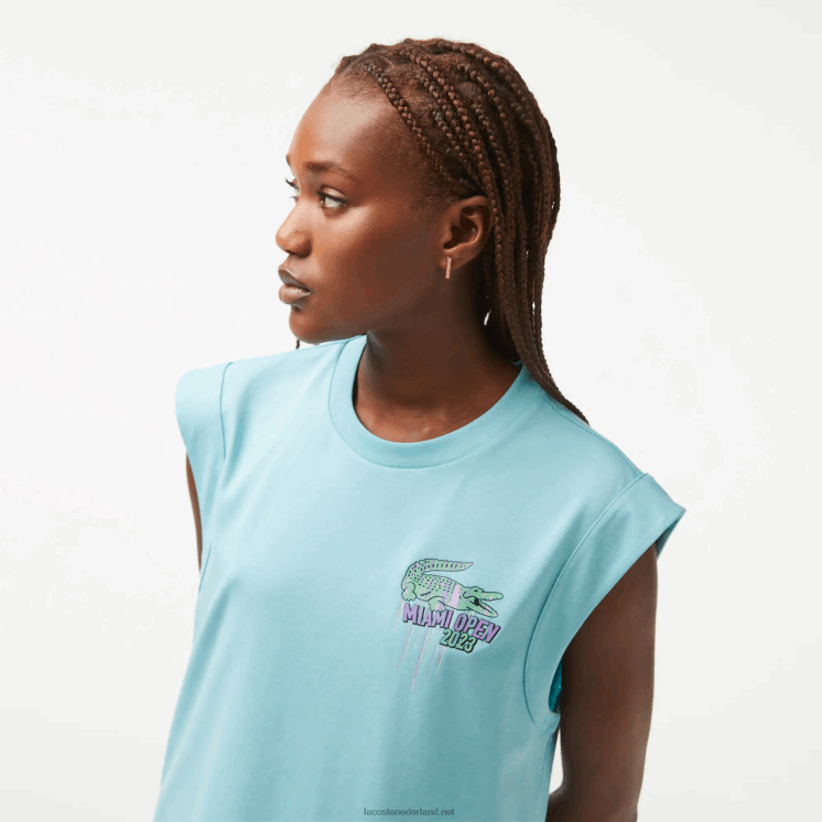 Lacoste sport miami open editie mouwloze top 0828H2411 munt bijv vrouwen