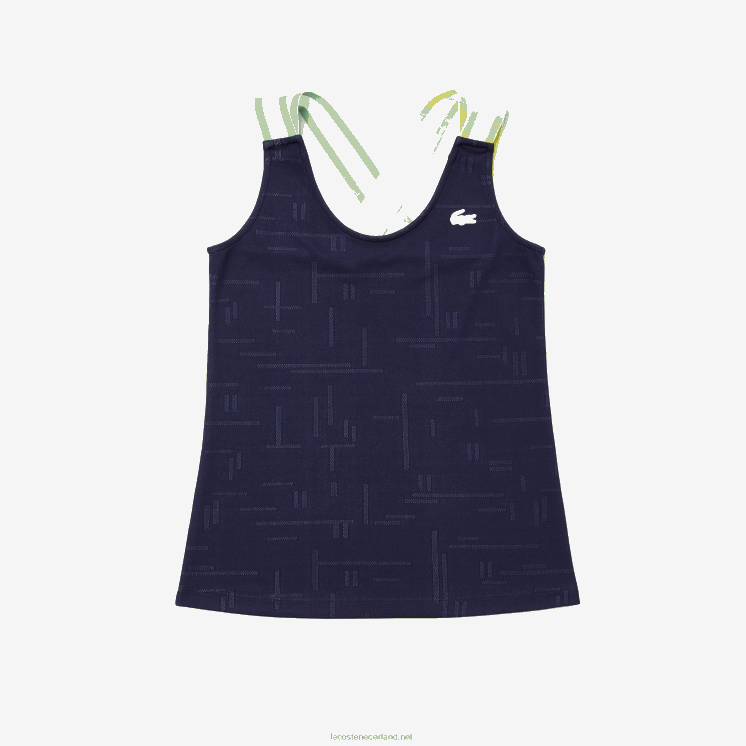 Lacoste sport nauwsluitende tanktop 0828H2594 marineblauw wit 2hc vrouwen