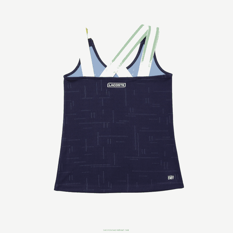 Lacoste sport nauwsluitende tanktop 0828H2594 marineblauw wit 2hc vrouwen