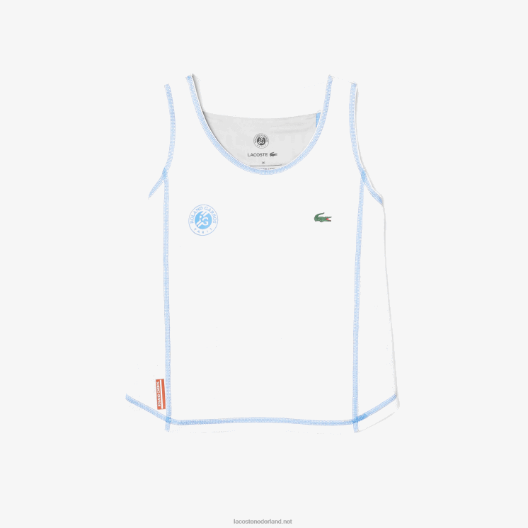Lacoste sport roland garros racerback tanktop 0828H2581 wit blauw v10 vrouwen