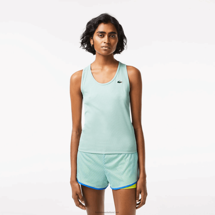 Lacoste sport slim fit geribbelde tanktop 0828H2386 mint lgf vrouwen