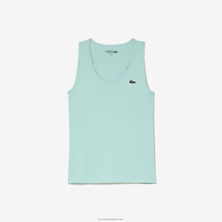 Lacoste sport slim fit geribbelde tanktop 0828H2386 mint lgf vrouwen