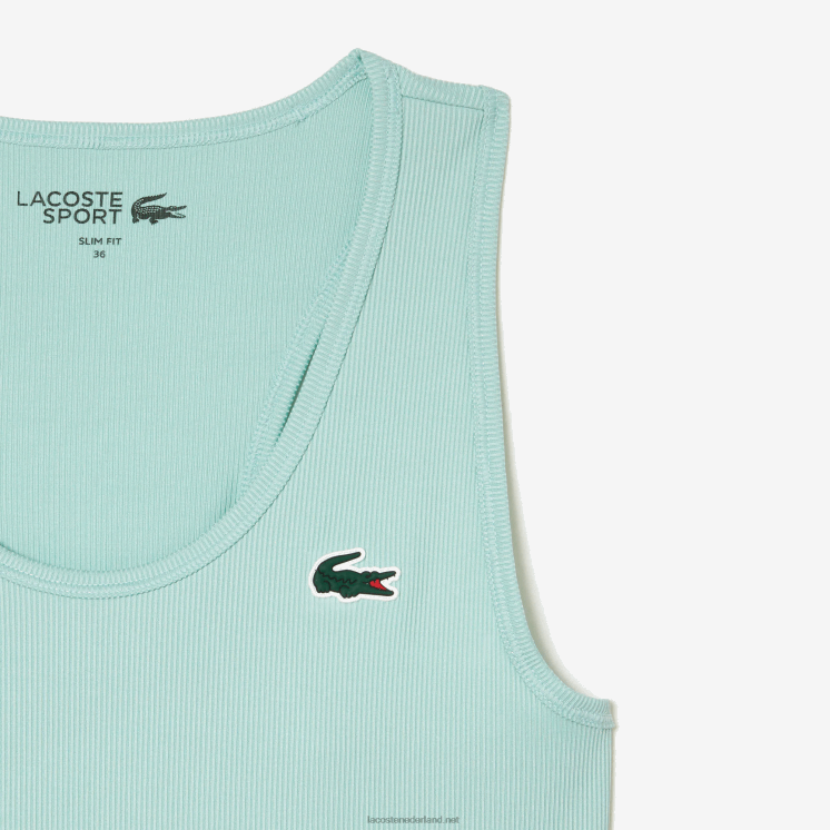 Lacoste sport slim fit geribbelde tanktop 0828H2386 mint lgf vrouwen