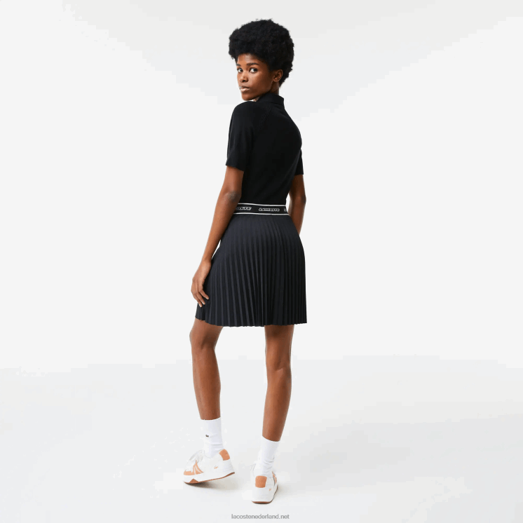 Lacoste gebreide trui met rits 0828H2638 zwart 031 vrouwen