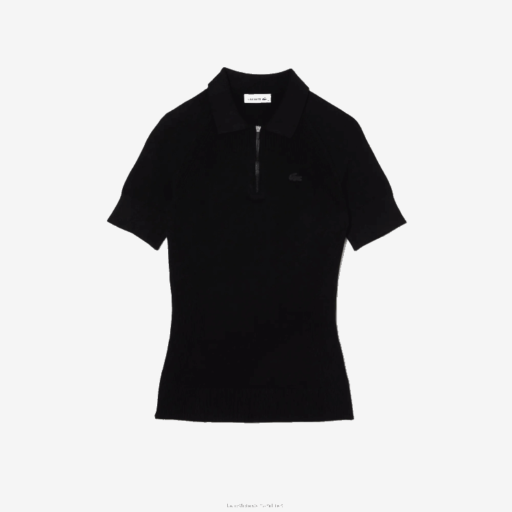 Lacoste gebreide trui met rits 0828H2638 zwart 031 vrouwen