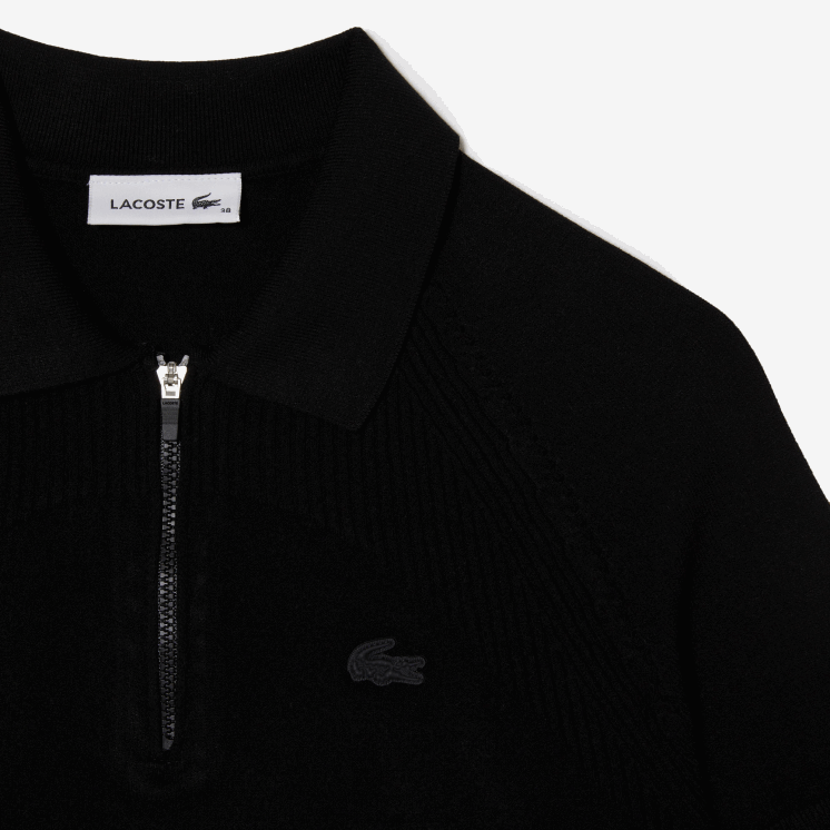 Lacoste gebreide trui met rits 0828H2638 zwart 031 vrouwen