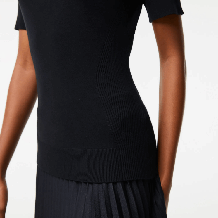 Lacoste gebreide trui met rits 0828H2638 zwart 031 vrouwen