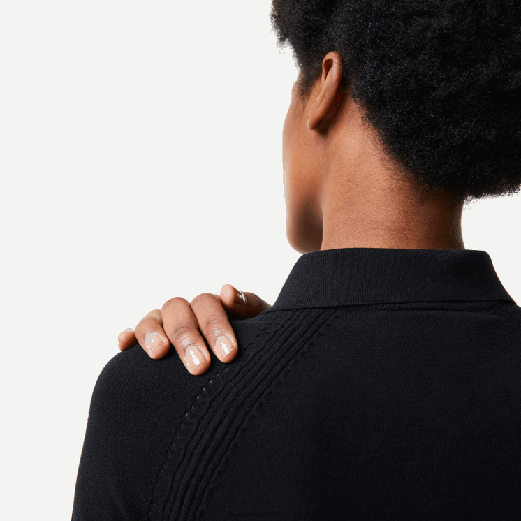 Lacoste gebreide trui met rits 0828H2638 zwart 031 vrouwen