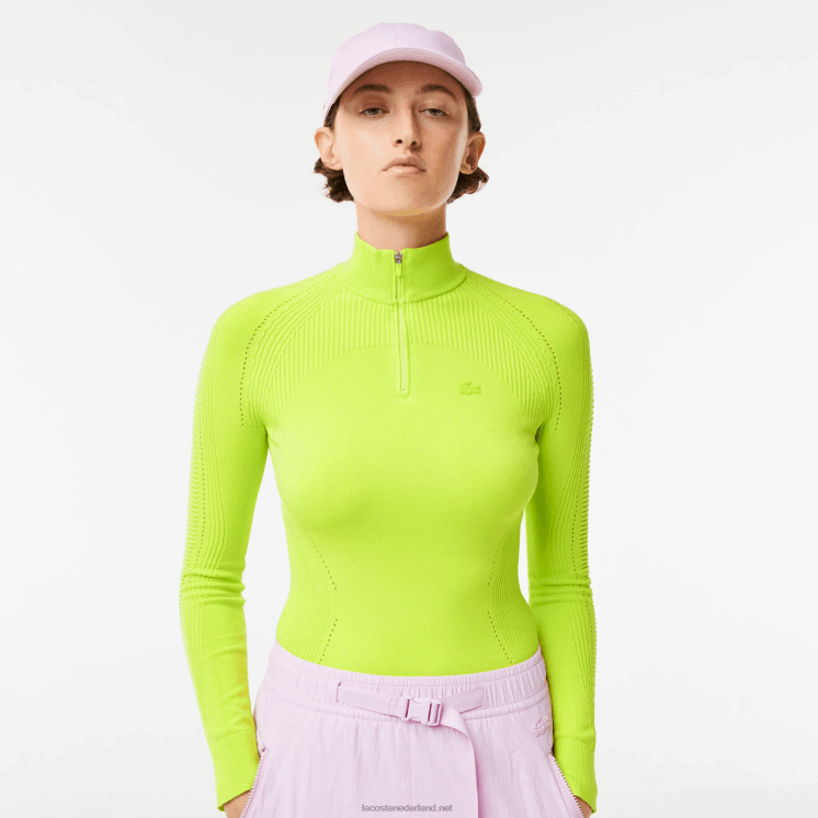 Lacoste trui met ritssluiting 0828H2645 geel 90v vrouwen