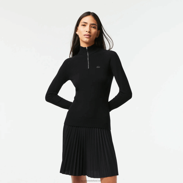 Lacoste trui met ritssluiting 0828H2646 zwart 031 vrouwen