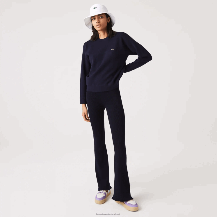 Lacoste wollen trui met ronde hals 0828H2639 marineblauw 166 vrouwen