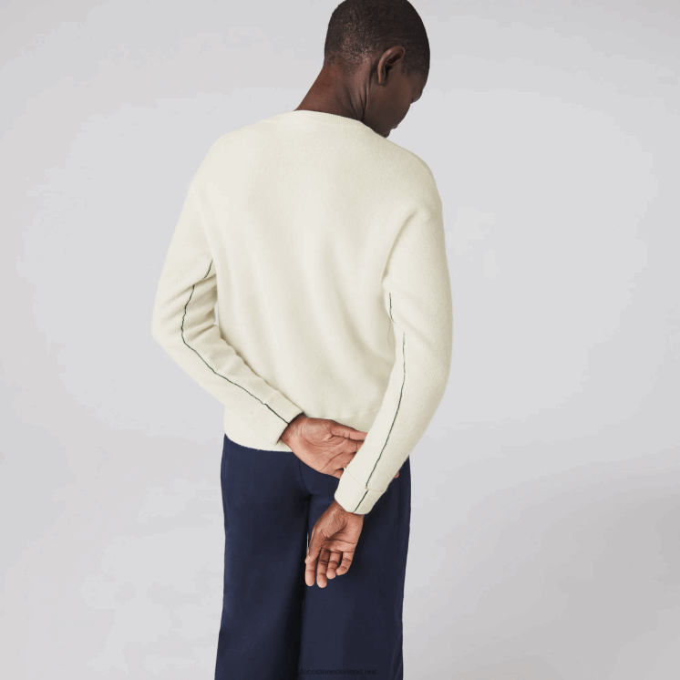 Lacoste wollen trui met ronde hals 0828H2640 wit 70v vrouwen