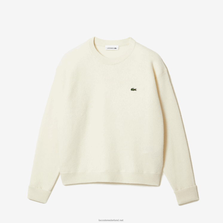 Lacoste wollen trui met ronde hals 0828H2640 wit 70v vrouwen