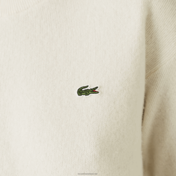 Lacoste wollen trui met ronde hals 0828H2640 wit 70v vrouwen
