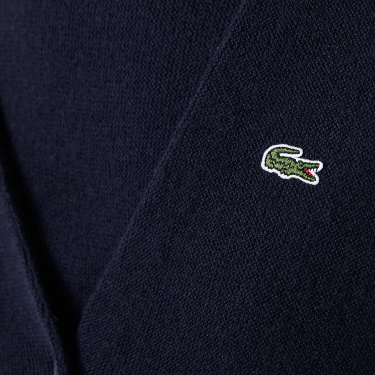 Lacoste wollen vest met v-hals 0828H2641 marineblauw 166 vrouwen
