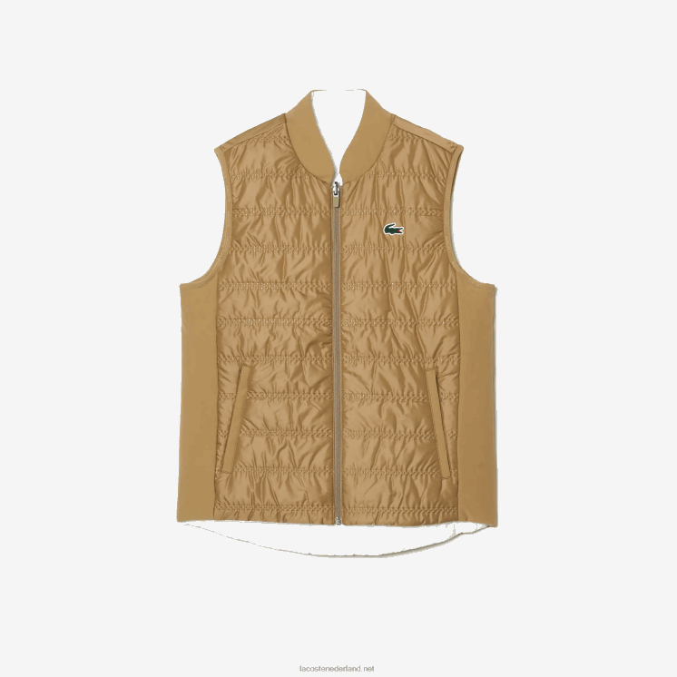 Lacoste omkeerbaar golfvest 0828H2429 beige wit zig vrouwen