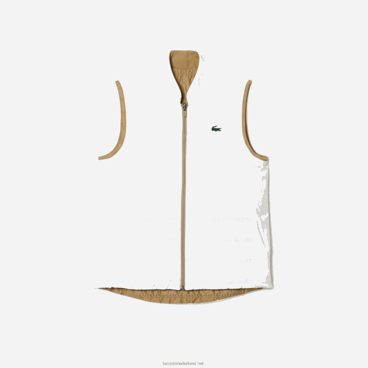Lacoste omkeerbaar golfvest 0828H2429 beige wit zig vrouwen