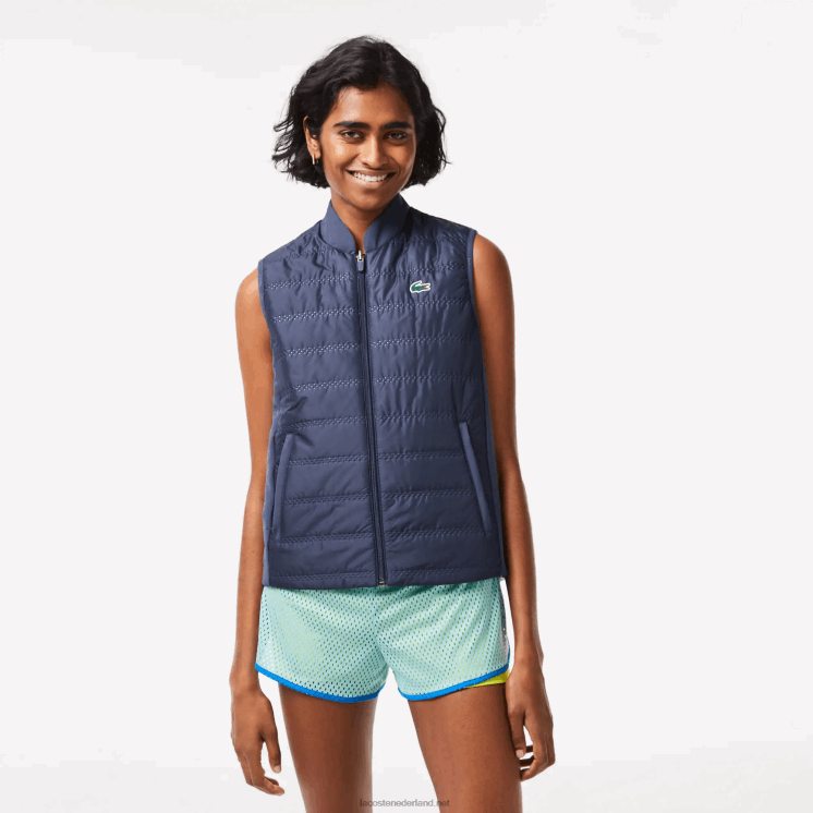 Lacoste omkeerbaar golfvest 0828H2430 blauw lichtgroen b00 vrouwen