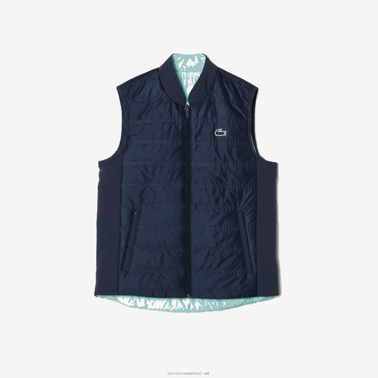 Lacoste omkeerbaar golfvest 0828H2430 blauw lichtgroen b00 vrouwen