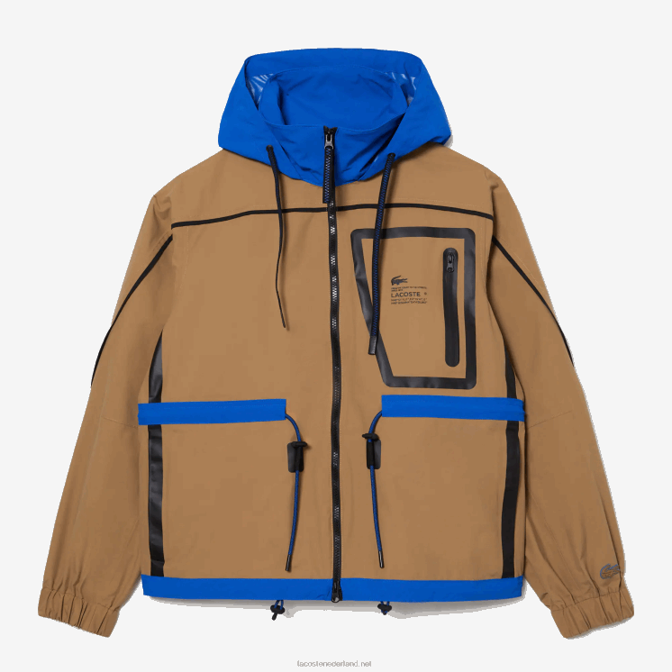 Lacoste nylon windjack 0828H2620 bruin blauw 9fg vrouwen