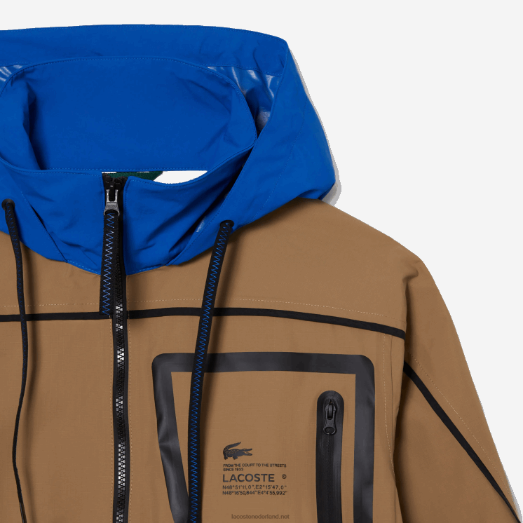 Lacoste nylon windjack 0828H2620 bruin blauw 9fg vrouwen
