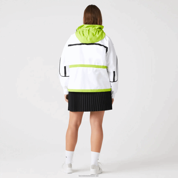 Lacoste nylon windjack 0828H2621 wit geel ug5 vrouwen