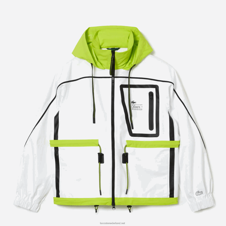 Lacoste nylon windjack 0828H2621 wit geel ug5 vrouwen