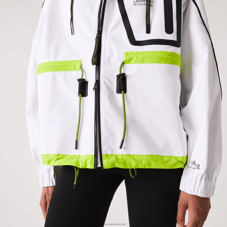 Lacoste nylon windjack 0828H2621 wit geel ug5 vrouwen