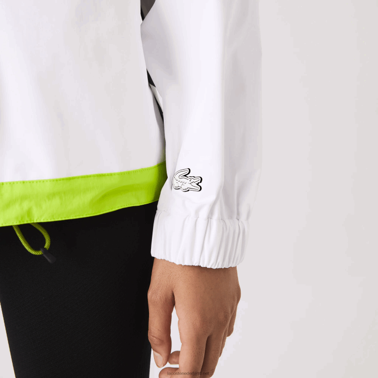 Lacoste nylon windjack 0828H2621 wit geel ug5 vrouwen