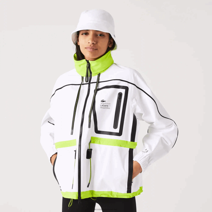 Lacoste nylon windjack 0828H2621 wit geel ug5 vrouwen