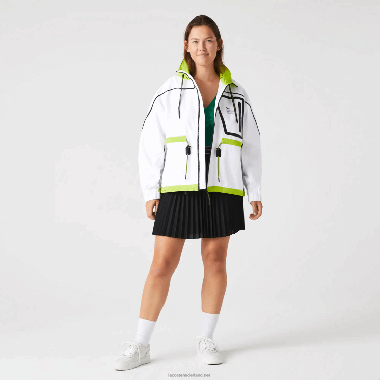 Lacoste nylon windjack 0828H2621 wit geel ug5 vrouwen