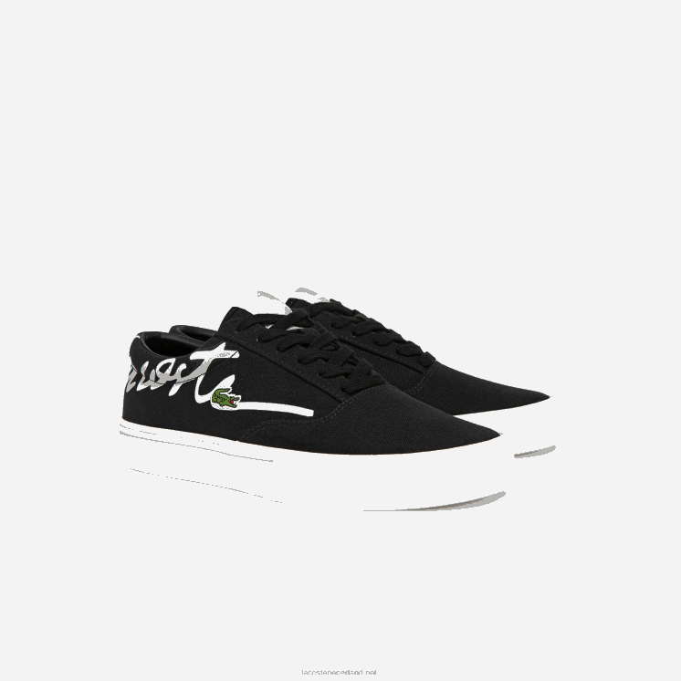 Lacoste jump serve veter canvas sneakers 0828H2716 zwart & gebroken wit 454 vrouwen