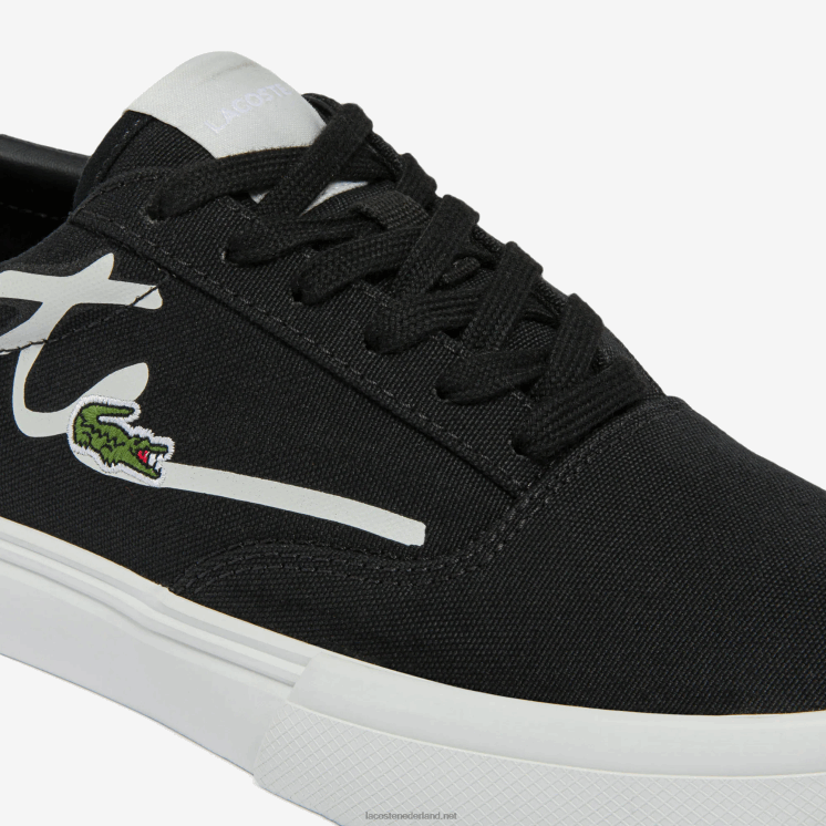 Lacoste jump serve veter canvas sneakers 0828H2716 zwart & gebroken wit 454 vrouwen