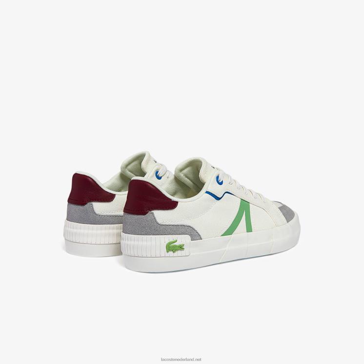 Lacoste l004 canvas sneakers 0828H2755 wit & lichtgroen 2l6 vrouwen