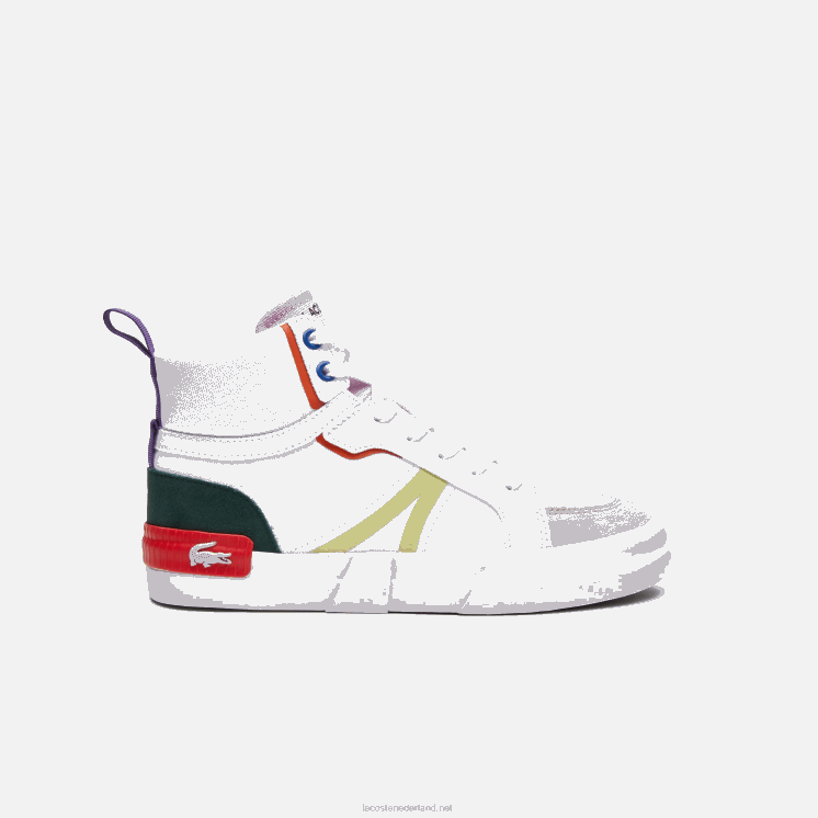 Lacoste l004 midden sneakers van textiel 0828H2715 gebroken wit & roze 06c vrouwen