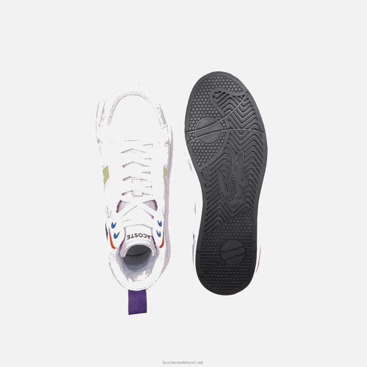 Lacoste l004 midden sneakers van textiel 0828H2715 gebroken wit & roze 06c vrouwen
